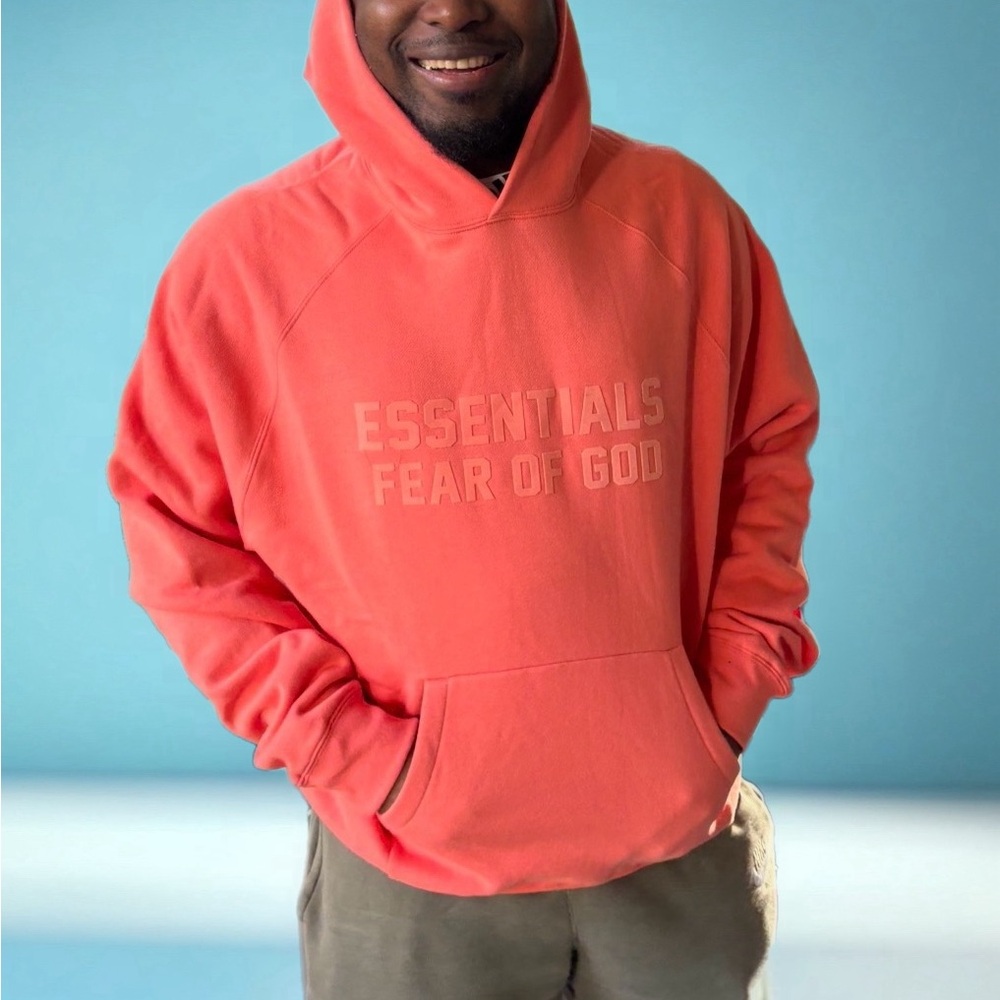 NEW Essentials Fear of God Oversized Hoodie Coral AUTHENTIC 💯